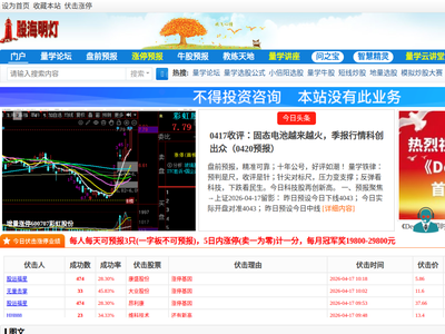 “股海明灯论坛”网站截图