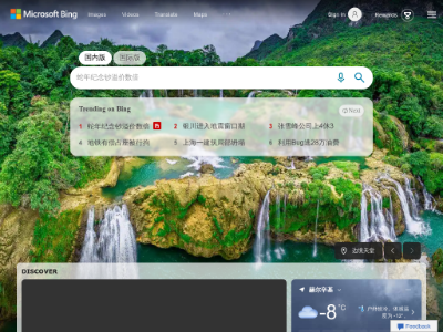 “必应搜索”网站截图