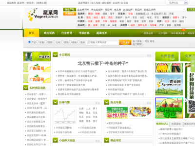 “中国蔬菜网”网站截图